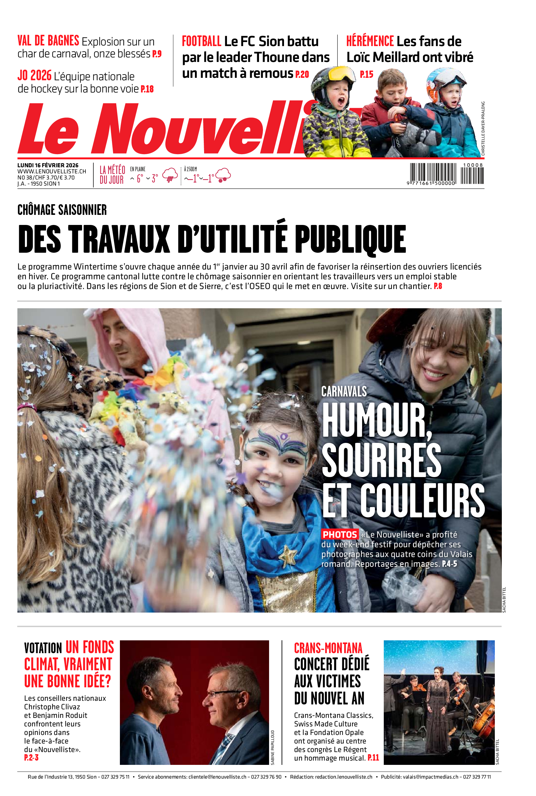  Lundi 16 février 2026