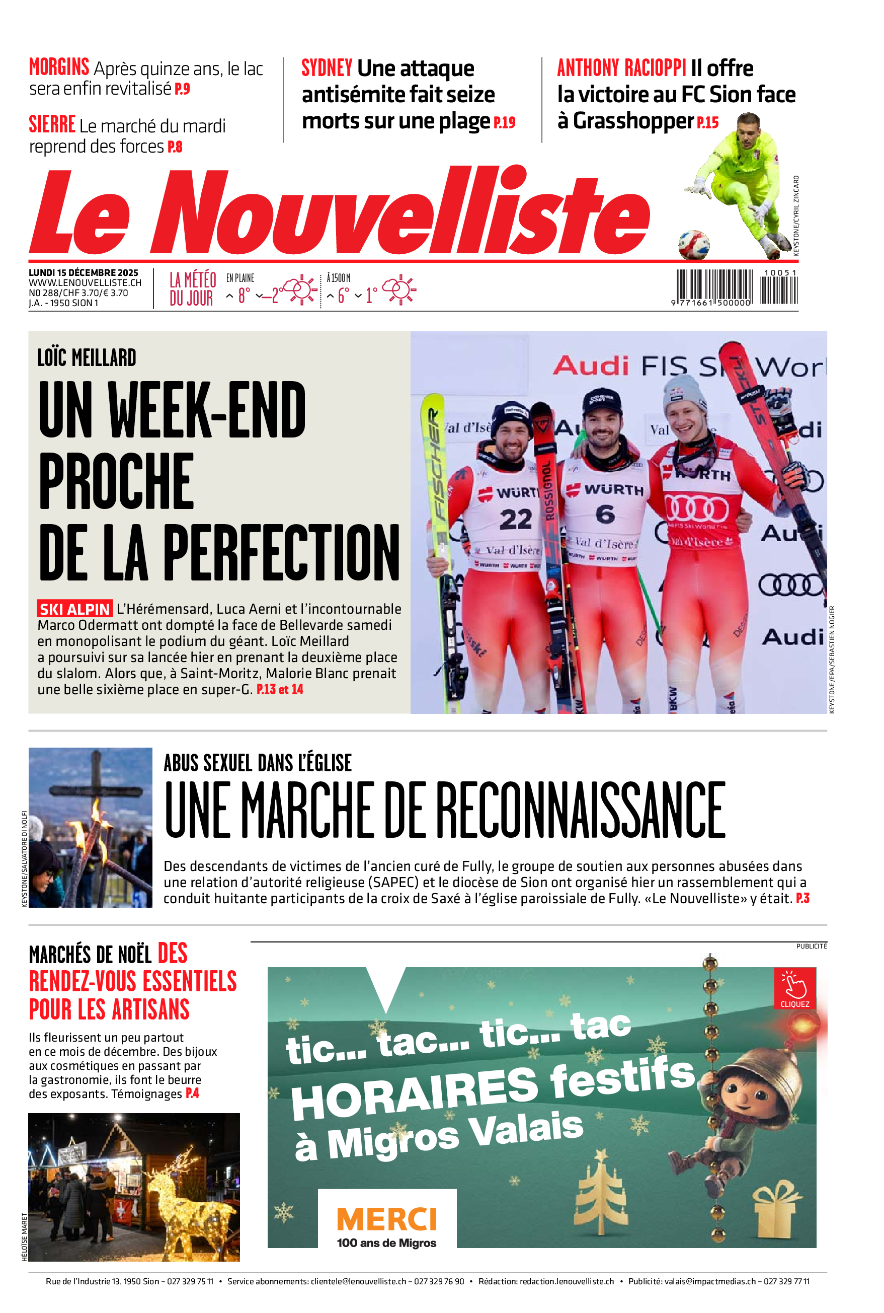  Lundi 15 décembre 2025