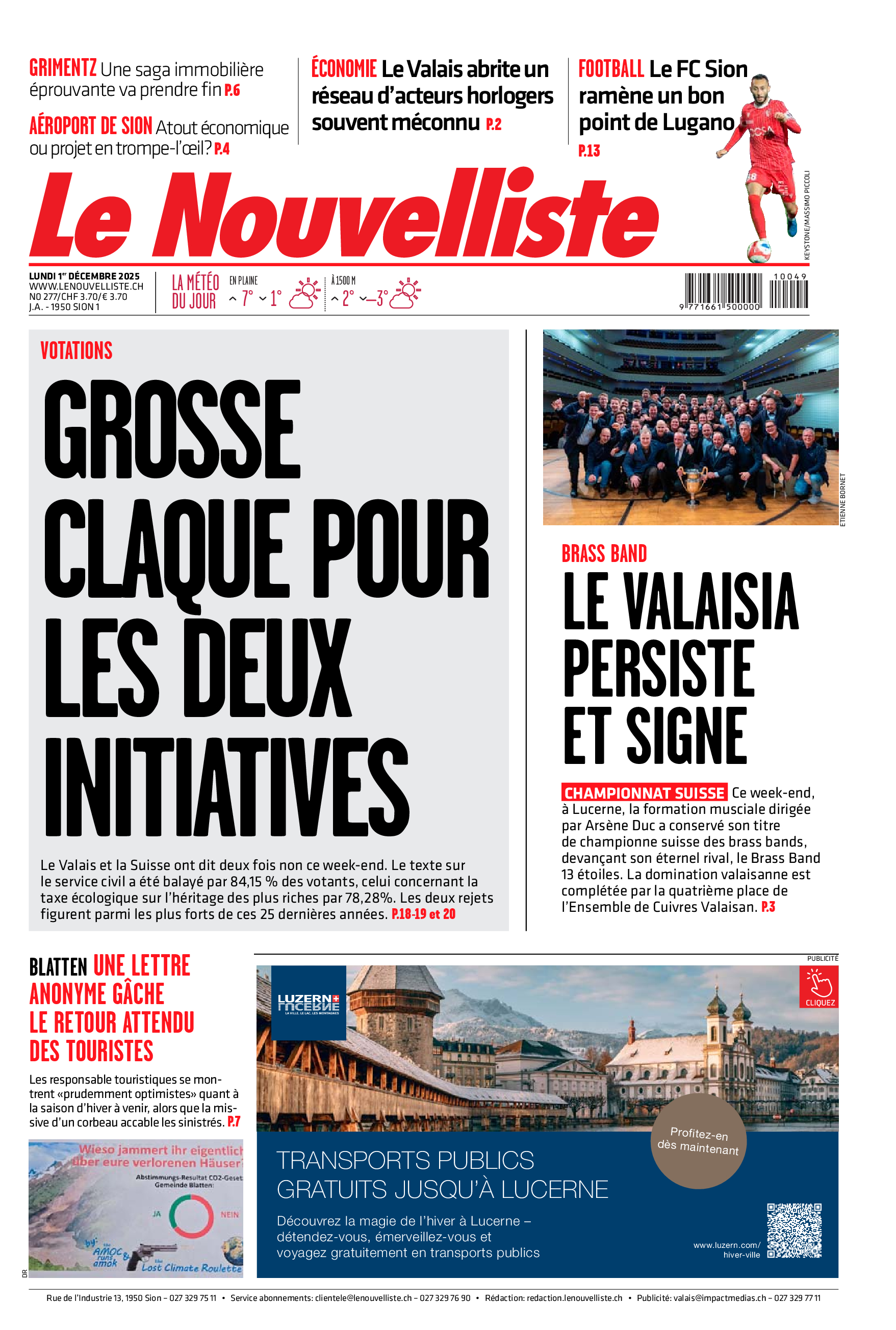  Lundi 1er décembre 2025