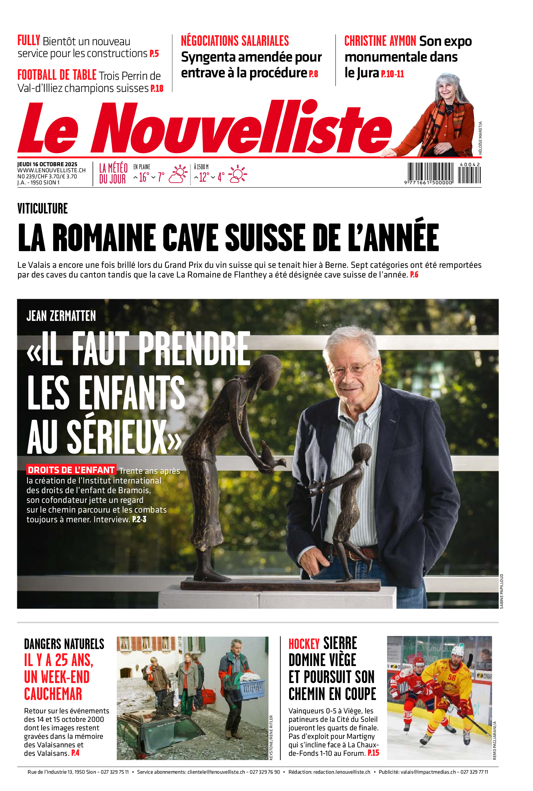 Jeudi 16 octobre 2025