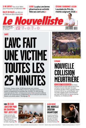  Jeudi 29 octobre 2026