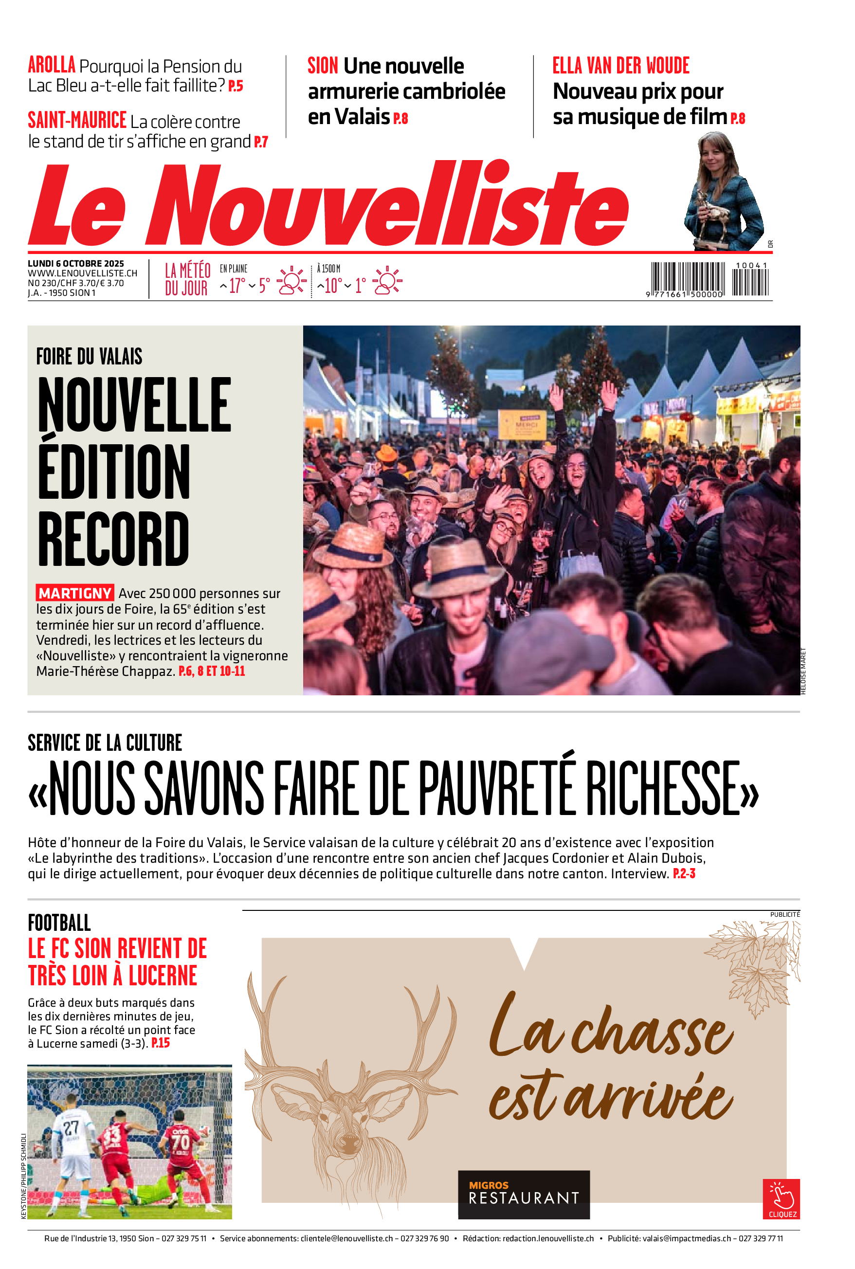  Lundi 6 octobre 2025